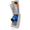 Carbest Presa CEE 16a bianca - rettangolare, IP44, 240 V, 3 poli, coperchio ribaltabile, spina da incasso per uso esterno, presa di alimentazione, accessori per roulotte, accessori per camper