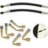 FunWorth 8Pcs Prolunga Valvola Pneumatico (45°90°135° + 210mm), in Gomma e Ottone - prolunga valvola per Auto, Moto, Bicicletta, Scooter, Camion - Resistente al Calore (45°,90°,135°, 210MM)