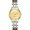 JewelryWe Coppia di orologi da polso al quarzo, analogico, per partner, amicizia, business, casual, con cinturino in acciaio inox, colore oro e argento, regalo per San Valentino per uomini e donne