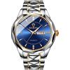 JewelryWe Orologio da Poldo da Uomo Donna,in Acciaio Inossidabile,con Calendario,Movimento al Quarzo con Diamante,Orologio Elegante al Lavoro,Regalo per Lui Lei