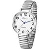 JewelryWe - Orologio da Donna Cinturino Elastico Quadrante Rotondo Grande Impara Ora Orologio al Quarzo Regalo per Mamma Anziani