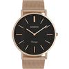 Oozoo, C9924, Orologio da polso vintage, colore oro rosa/nero, 44 mm