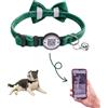THAIN Collare per gatti personalizzato con campana e papillon breakaway QR Code nome smart ID tag a sgancio rapido morbido e confortevole collare per gatti e gattini (verde)