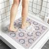 BLESWIN Tappeto Doccia Antiscivolo Quadrato 60x60 cm PVC Luffa, Tappetino Doccia Drenaggio Rapido, Tappeto Bagno Antiscivolo Zone Umide, Antimuffa, Asciugatura Veloce, per Anziani e Famiglia, Cerchi rosa