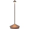 Zafferano, Lampada Pina, Lampada da tavolo ricaricabile e senza fili con controllo touch, Adatta per interni ed esterni, Dimmer, 2200-3000 K, Altezza 29 cm, Colore Bronzo