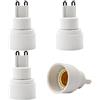INTIRILIFE Adattatore da G9 a E14 in Bianco - Set di 4 Convertitori per Attacco Lampada LED e a Incandescenza - Conversione da E14 a G9