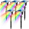 LOTMOS 5Pcs Faretti Solari a Led da Esterno, 20 LED Multi Colore RGB che Cambia Luci da Esterno IP67 Impermeabile Lampade Solari da Giardino Potenti Faretto Esterno per Cortile, Patio, Piscina, Alberi