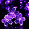 KINGCOO Catena Luminosa Stringa Luci Fiore Solare Esterna,Impermeabile 21ft 50LED Fiore di Pesca Ciliegio Luci di Stringa Solare Fata per Case Giardini Decorazioni Natalizie Feste(Viola)