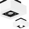 EDO Faretto da Soffitto GU10 OSMIN RIM 1 Luce Bianco/Nero - Plafoniera Quadrata - Faretto Singola con Anello Intercambiabile e Orientabile - Lampada Moderna per Soggiorno Camera da letto Cucina