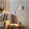 B·LED BARCELONA LED Applique LED "Hale" - Lampada da lettura flessibile con braccio orientabile e interruttore, 3W 2800K bianco caldo. Design moderno - Applique da letto per camera da letto, hotel o ufficio.