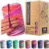 MeriWoolArt Corda Macramè 3mm 200m - Fil di Cotone Colorato - Spago Macrame di Corda Singola - Filato Morbido Macramè Cotone Riciclato Oeko-Tex - Fai da te Macramè Arredamento per Casa Boho