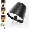 Neioaas Lampada per bottiglia di vino wireless, 2025, 3 colori, dimmerabile, senza fili, ricaricabile tramite USB, a LED, per casa, bar, campeggio, viaggi (nero, 1 pezzo)