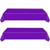 yayafunfun 2 Pezzi Tovaglie Violetta Scura, 137 x 274 cm Tovaglia in Plastica, Rettangolare, Una Sola Volta，Impermeabile, Resistente all'olio per Compleanno, Matrimonio, Natale, La Tavola di Casa Festa