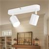 Ketom Faretti LED Soffitto GU10, Faretto LED Interno Orientabile 2 Luci | Binario Faretti Soffitto Bianco, Moderno Lampadario Faretto Cucina, Faretti da Soffitto, Ovale, Senza Lampadina