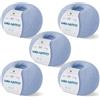 Kalapanta Gomitoli per lavoro a maglia e uncinetto, 100% Pura Lana Vergine Merino Extrafine by Lana Gatto. Linea Baby Soft bambini, neonati naturale con Aloe Vera, 250 g. 850 mt, (Azzurro - 12260, 5)