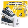The Inventions Emporium Organizer Scarpe Salvaspazio Regolabile per Armadio Raddoppia la Capacità della Scarpiera Facilmente Set da 12 Pezzi Colore Bianco