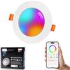 VARICART Faretti Led da Incasso per Cartongesso Alexa, Confezione da 1, 7W Smart Bluetooth Faretti da Incasso, Intelligente Colorati Faretti LED da RGBWW 2700K a 6000K, Dimmerabili App Controllo
