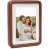 FFPMYF Cornice portafoto 21,5 x 16,5 cm, per parete e tavolo, in legno di faggio naturale, 8,5 x 6,5 pollici, con supporto e montaggio a parete (legno di noce, 8)