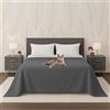 Byour3 - Copriletto PURO COTONE Organico 100% LEGGERO Letto Matrimoniale Singolo Piazza e Mezza Granfoulard Rettangolare Anallergico Telo Arredo Multiuso Copritutto (Grigio Antracite, Singolo)