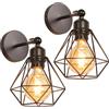 TOKIUS 2 Pezzi Lampada da Parete Interna Industriale Applique da parete E27 16cm