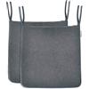 BALCONY & FALCON Cuscini per Sedie 2 Pezzi 41.5 x 38 cm - Rivestimento Estraibile e Lavabile in Lavatrice con Tocco Morbido, Antiscivolo con Nastri - Ideali per Cucina Interni, Grigio