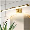 MantoLite Lampada da Parete LED 12W 60cm - Illuminazione per Quadri in Ottone Opaco, Lampada LED per Specchio da Bagno, Applique da Parete per Soggiorno, Camera da Letto, Zona Trucco (3 CCT, Ottone)