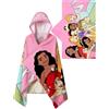 Disney Princess Accappatoio Bambina, Telo Mare Cotone Per Bambina, Asciugamano Mare Piscina O Bagno, Rosa, One Size