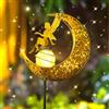 DAZZTIME La Lampada Solare per Esterni/Fata dei Fiori,Luci Solari da Giardino,Luci Decorative per Esterni con Sfera di Vetro a Led Luce,Luna Lampada Solare,per Balcone,Prato,Patio o Cortile