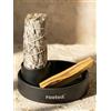rooted.® Ciotola per Incenso 3in1 [Nero Opaco] - Porta incenso in ceramica resistente al calore per Palo Santo, salvia bianca e bastoncini | Moderna e minimalista per rituali e purificazione