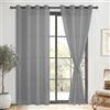 DWCN Tende Finestre Tende in Voile con Occhielli Tenda Trasparente con Fermatende per Camera da Letto 2 Pezzi, 132x210 CM, Grigio Scuro