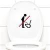 Grandora - Adesivi pittogramma a forma di "vietato fare pipì in piedi" per WC, mod. W733 11 x 12 cm Nero