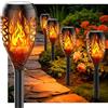 Giliwosy Luci Solari da Giardino per Esterno, [4 Pezzi] Design Falò, Torce Solari IP44 Impermeabili, Lampada Solare per Giardino, Vialetti, Cortili, Prato