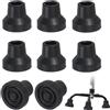 PATIKIL Punte Per Bastone Quad 5/8 Pollici, 8 Pc Accessori Per Bastone Da Passeggio In Gomma Antiscivolo Sostituzione Piede Per Bastone Da Appoggio Donne Uomini Anziani, Nero(Stile 3)