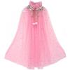 Proumhang Capo Principessa per Ragazze,Mantello Principessa Colorato,Paillettes Scintillanti Tulle Principessa Fancy Dress,Halloween Carnevale Mantello Rosa L