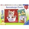 Ravensburger 09248 2 - Funny Animals, Puzzle 3x49 Pezzi