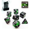 BESCON DICE Bescon, set di 7 dadi poliedrici, set Emerald (smeraldo), della serie Gem Vines, di 7 dadi con sembianze di rocce minerali, per gioco di ruolo Dungeons and Dragons
