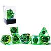 BESCON DICE Bescon Dragon Eye RPG - Set di 7 dadi poliedrici Dragon Eye, occhio verde