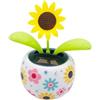 Clockjuan Graziosi fiori danzanti solari a forma di girasole, alimentato a energia solare, fiore oscillante a energia solare, decorazione per scrivania, kit di energia solare