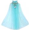 Proumhang Capo Principessa per Ragazze,Mantello Principessa Colorato,Paillettes Scintillanti Tulle Principessa Fancy Dress,Halloween Carnevale Mantello Blu Lago L
