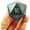 BESCON DICE Bescon Glitter Jumbo D20 38 mm, Dado a 20 Facce di Grandi Dimensioni Glitter Verde Turchese, Grande Cubo a 20 Facce 38 mm