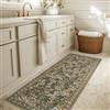 TOPICK - Tappeto/passatoia da cucina/corridoio lavabile, a pelo corto, vintage, a fiori, arancio-verde, romantico, antibatterico, pieghevole, antiscivolo, sottile, per ponti, camera da letto