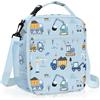 Clastyle Borsa Termica Porta Pranzo Bambini Scuola Auto Borsa Frigo Piccola Ragazzo Camion Portatile, Camion Blu