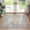 GENIMO - Tappeto Vintage 60x90cm - Antiscivolo, Lavabile, Con Pelo Corto - Per Corridoio, Ingresso, Camera - Beige Grigio