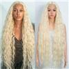 FASHION IDOL Parrucca in capelli sintetici con frontale in pizzo e onde morbide per donne e ragazze adatta a tutte le occasioni e all'uso quotidiano 90 cm