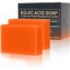 Futuhada Naturale Barrette Sapone per Viso Schiarente Alla Curcuma, Gentle Soaps Skin Lightening Kojic Acid Soap Bars Sapone All'acido Kojico Cogico Rimozione Macchie Scure per Viso e Corpo, 2x100g(2)