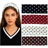 KASESSS 4 Pezzi Fascia Capelli Donna A Pois, 7 Cm Larga Elastica Antiscivolo Fasce Per Capelli Donna, Moda Morbido Headband Per Quotidiano Lavoro Accessori E Yoga, Sport, Multicolore