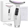 LAKPYN Massaggiatore Viso Antirughe Lifting 6 Modalità Dispositivo Bellezza 7 Colori LED EMS Microcorrente Viso e Collo 45℃ Terapia della Luce Rassodante Antietà Massaggio Sonico Doppia Mento