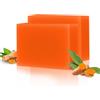 Azonelife Barrette di Sapone Naturale per Schiarente Viso alla Curcuma, Sapone Delicato per Pelle con Acido Cogico per Chiarimento e Rimozione Macchie Scure per Viso e Corpo, 2x100g Ciascuno