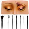 Sporgo Maschera per esercizi di trucco: trucco da tavola facciale con 7 set di pennelli per trucco, manichino in silicone riutilizzabile 5D realistico per praticare la pittura del viso per principianti