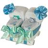 dubistda -WINDELTORTEN- Torta di pannolini passeggino gemellare, colore blu, regalo per gemelli, passeggino per ragazzi